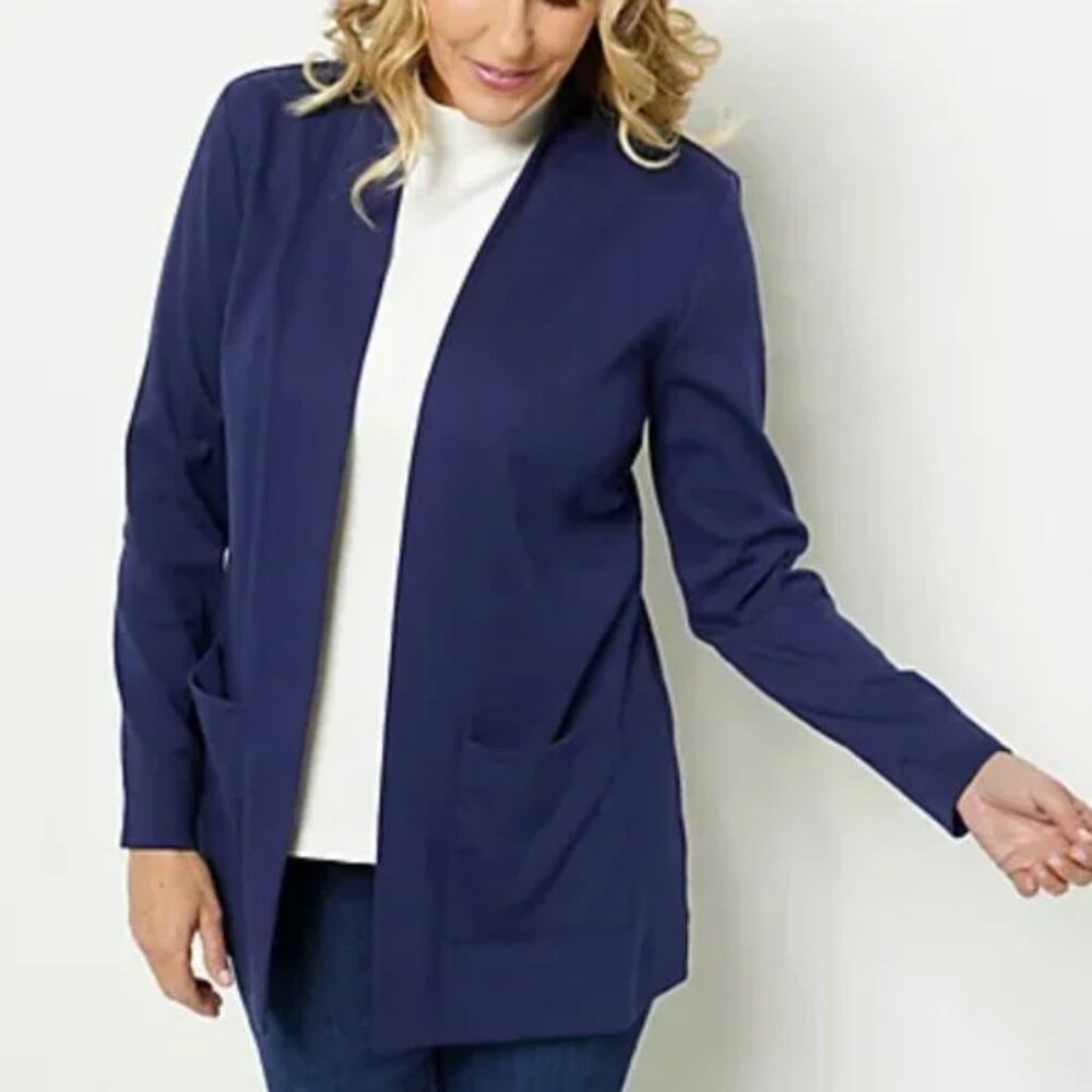 Isaac Mizrahi Live Pima Cotton Cardigan Women’s 3X Navy Blue Sweater EUC